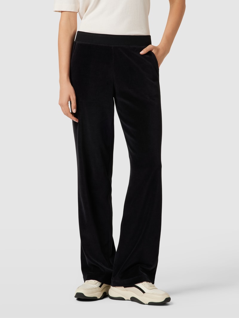 Flared Cut Hose mit elastischem Bund in schwarz