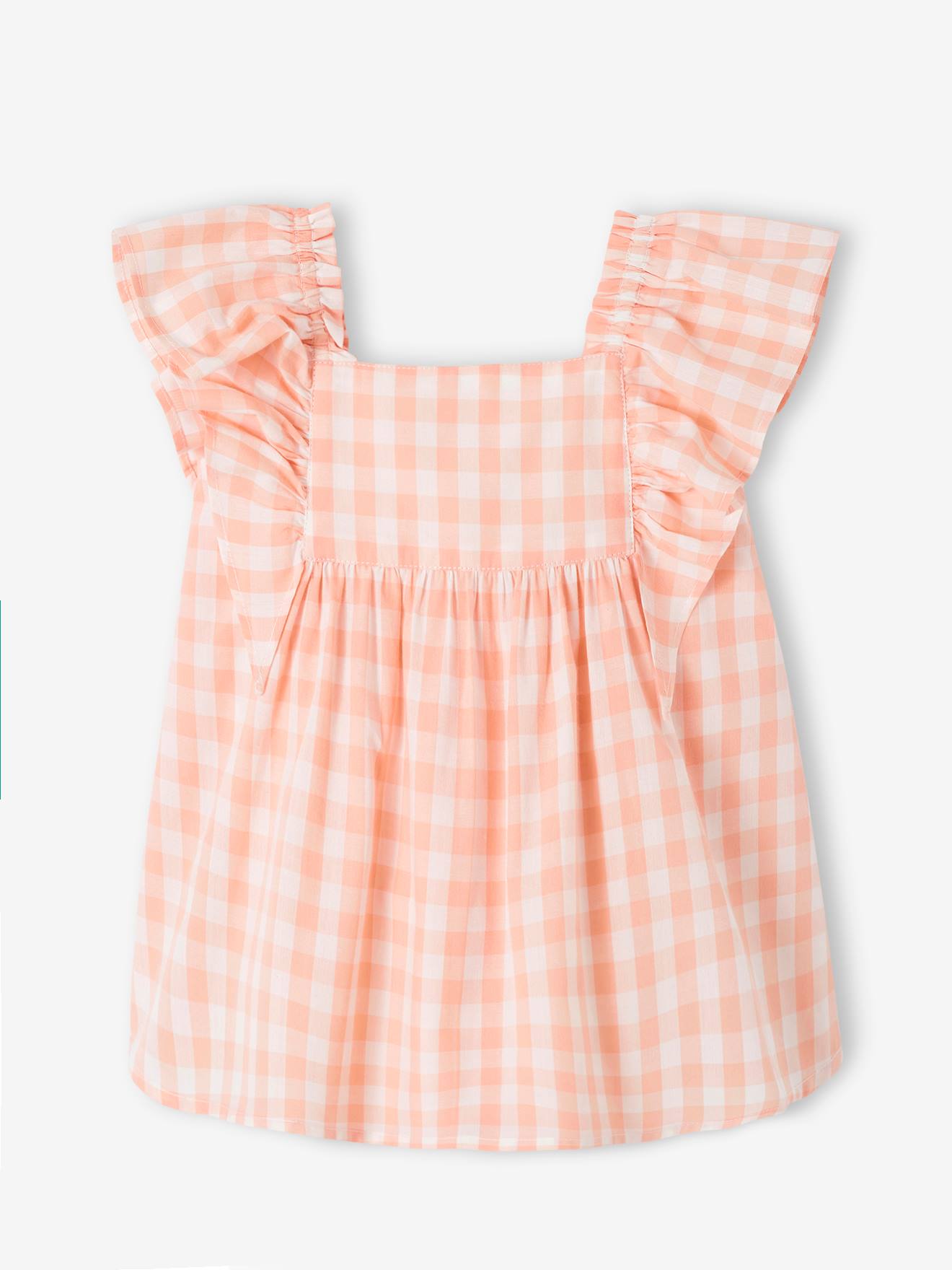 Vertbaudet Baby Volantkleid - rosa kariert