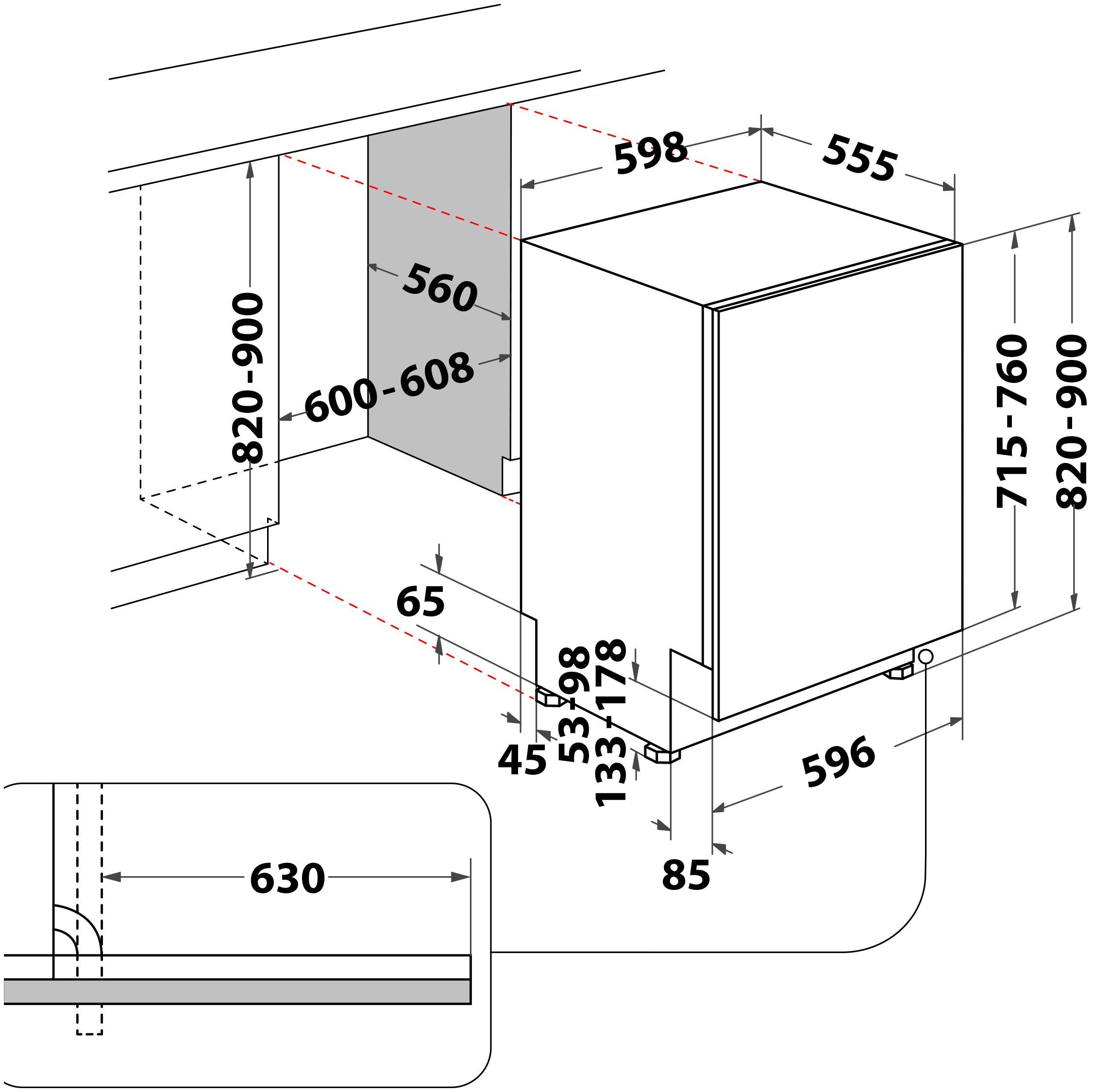 BAUKNECHT vollintegrierbarer Geschirrspüler, B8RI HP42 LC, 14 Maßgedecke, SpaceClean – die 3. Schublade für hohe Gläser und Müslischalen