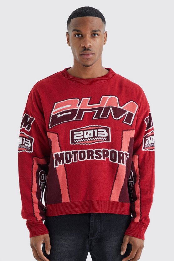 Kastiger Moto-Strickpullover