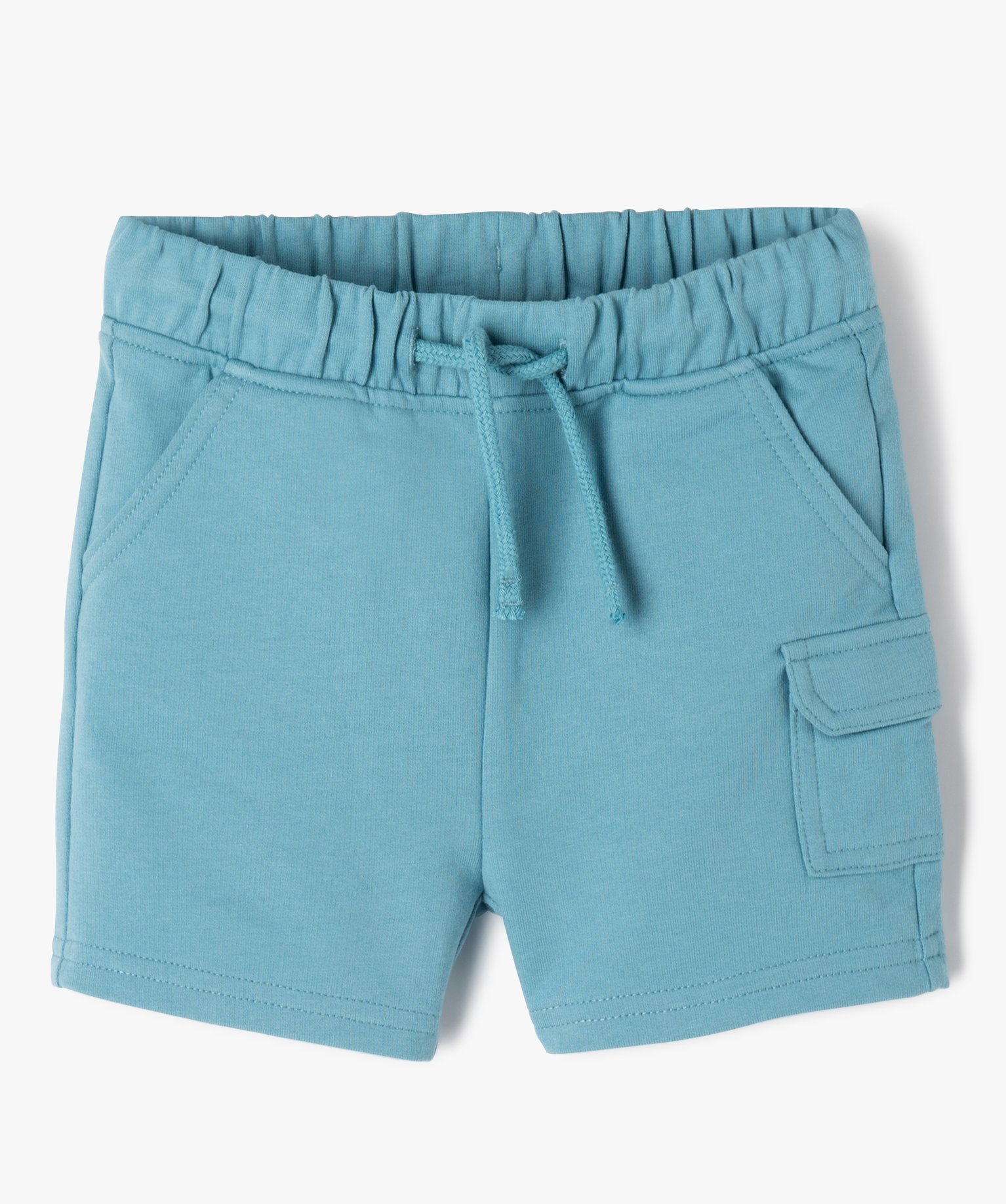 Bermuda en maille souple à poche cargo bébé Garçon bleu | GEMO