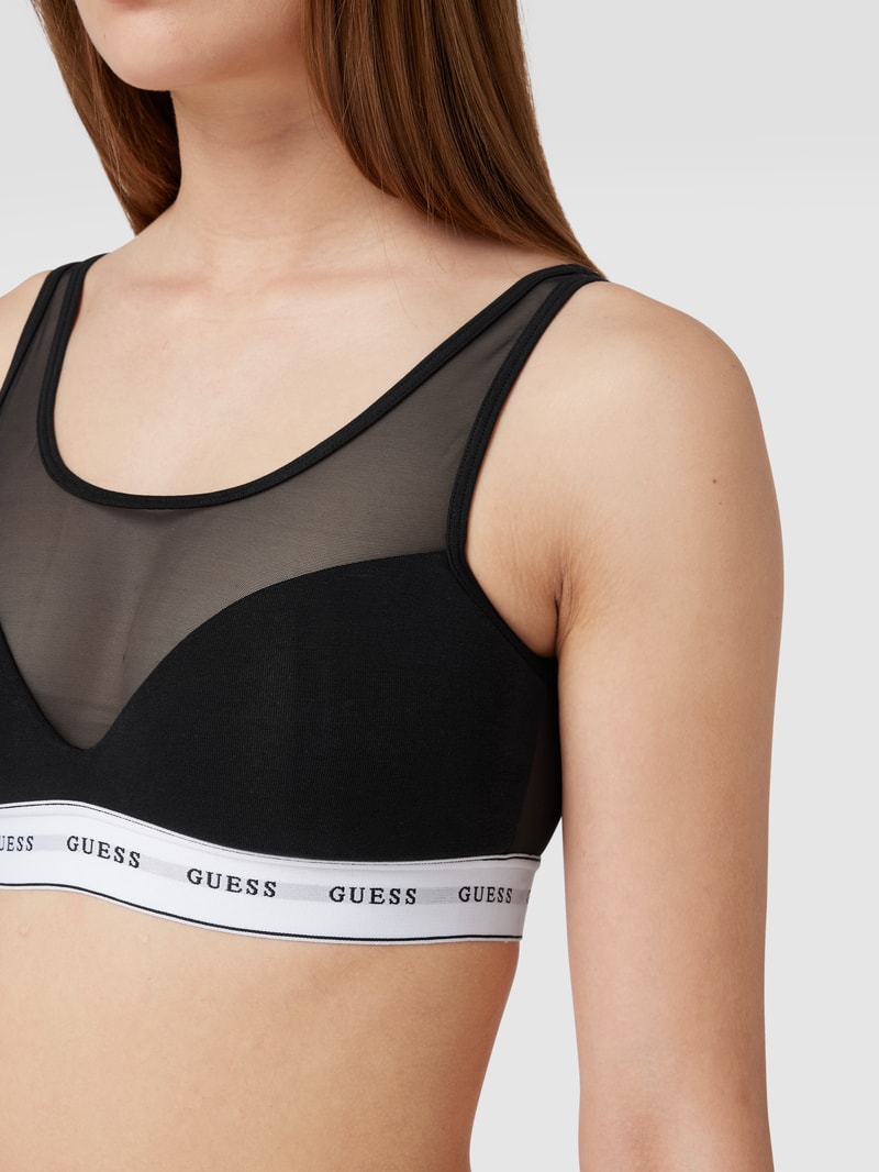 Bustier mit Netz-Einsatz in schwarz