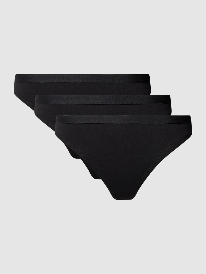String mit elastischem Bund in schwarz