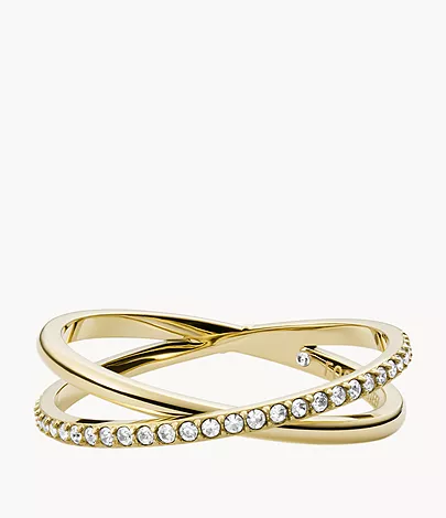 Fossil Ring Ellis Pavé Glitz Edelstahl goldfarben