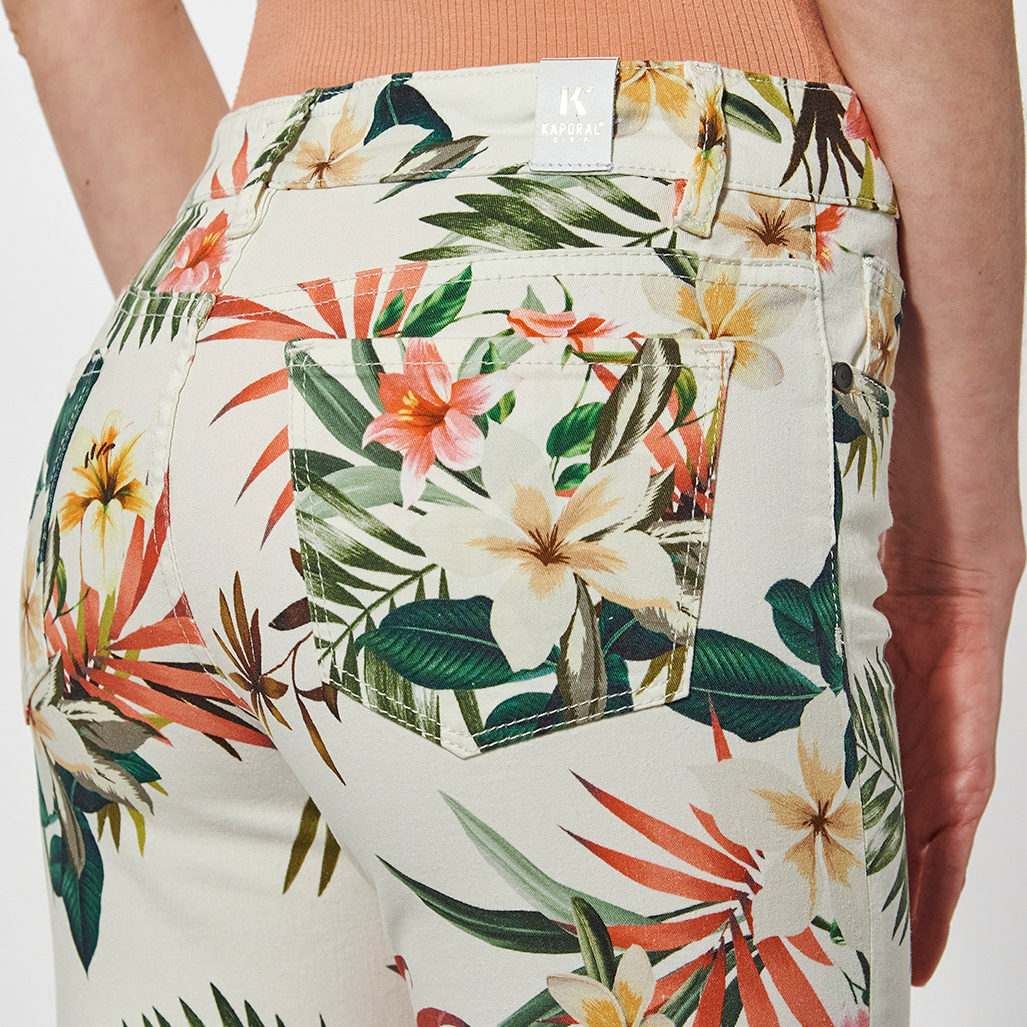 LAMI  Jean slim Femme imprimé fleuri