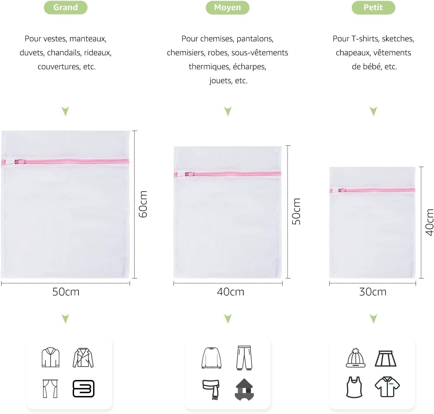 ASLENY Wäschenetz 5 Stück Wäschenetz für Waschmaschine, Wäschebeutel mit Reißverschluss,(5-St), für BH, Reise, Schuhe, Koffer, Socken, Unterwäsche, Babykleidung