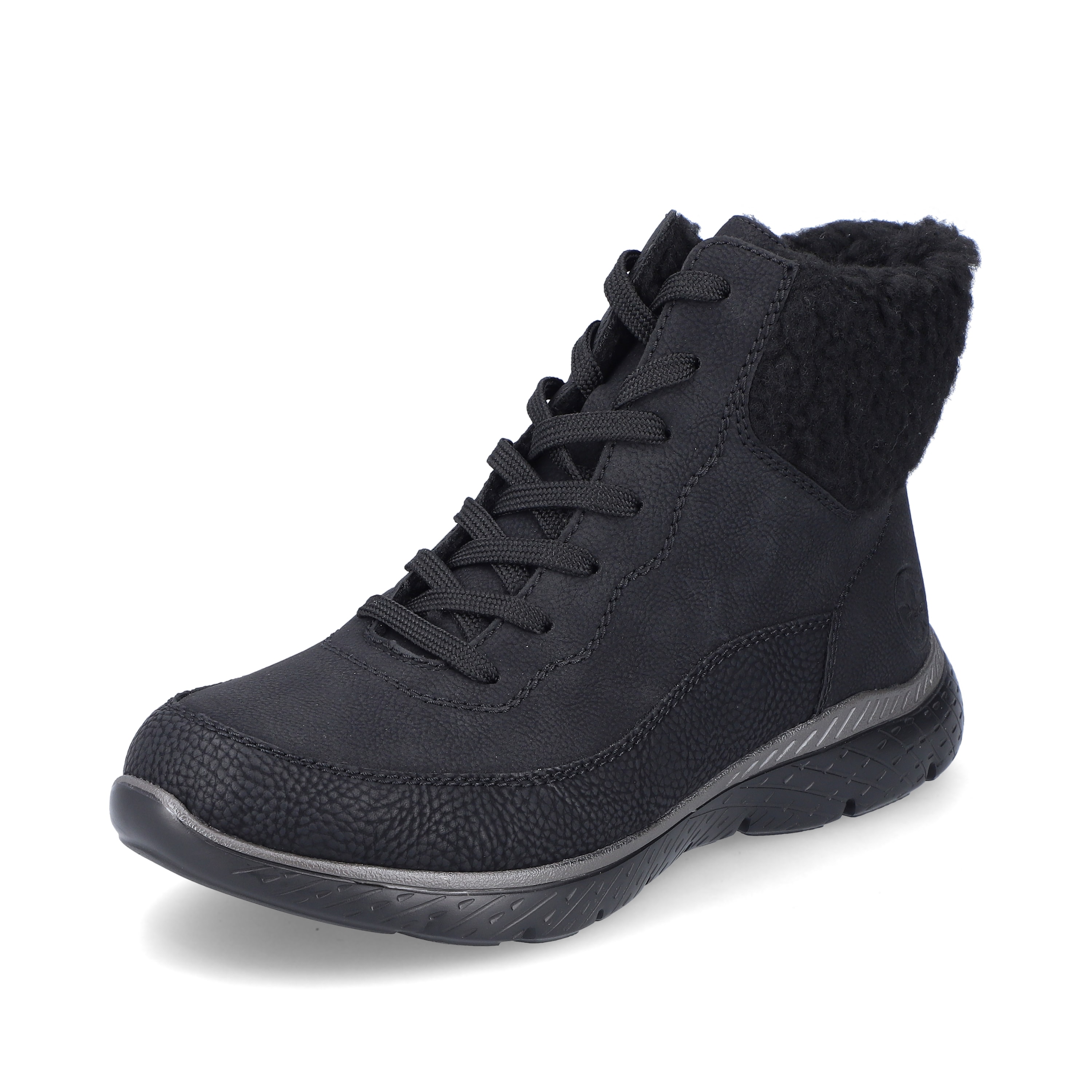 Rieker Damen Schnürstiefel tiefschwarz