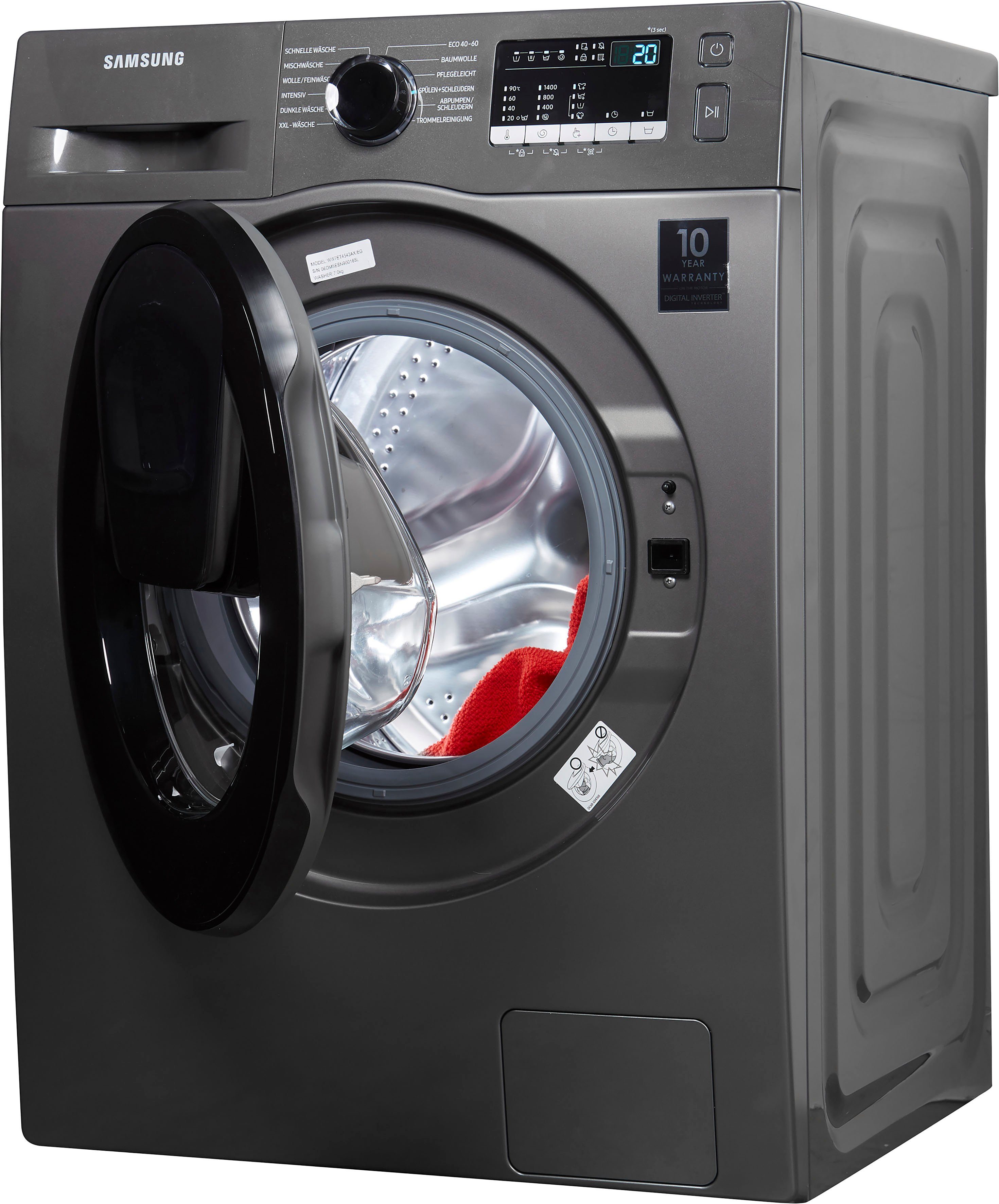 Samsung Waschmaschine WW4500T INOX WW7ET4543AX, 7 kg, 1400 U/min, AddWash™