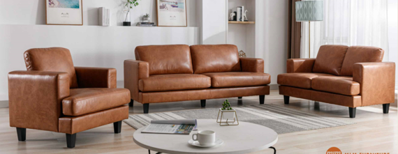 Happy Home Happy Home  3-2-1 Sofaset 3tlg. hellbraun Lederoptik