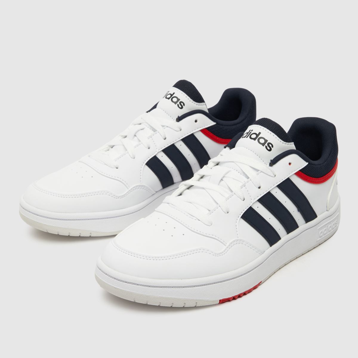 adidas Hoops 3.0 cipők fehér és sötétkék színben