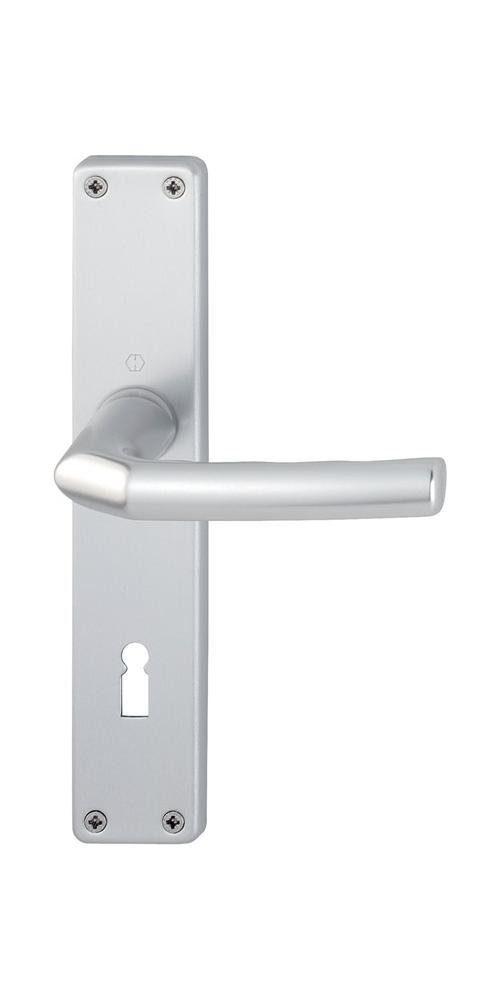 HOPPE Türbeschlag Langschildgarnitur Birmingham 1117/202SP Aluminium F1 OB 72 mm DIN links / rechts