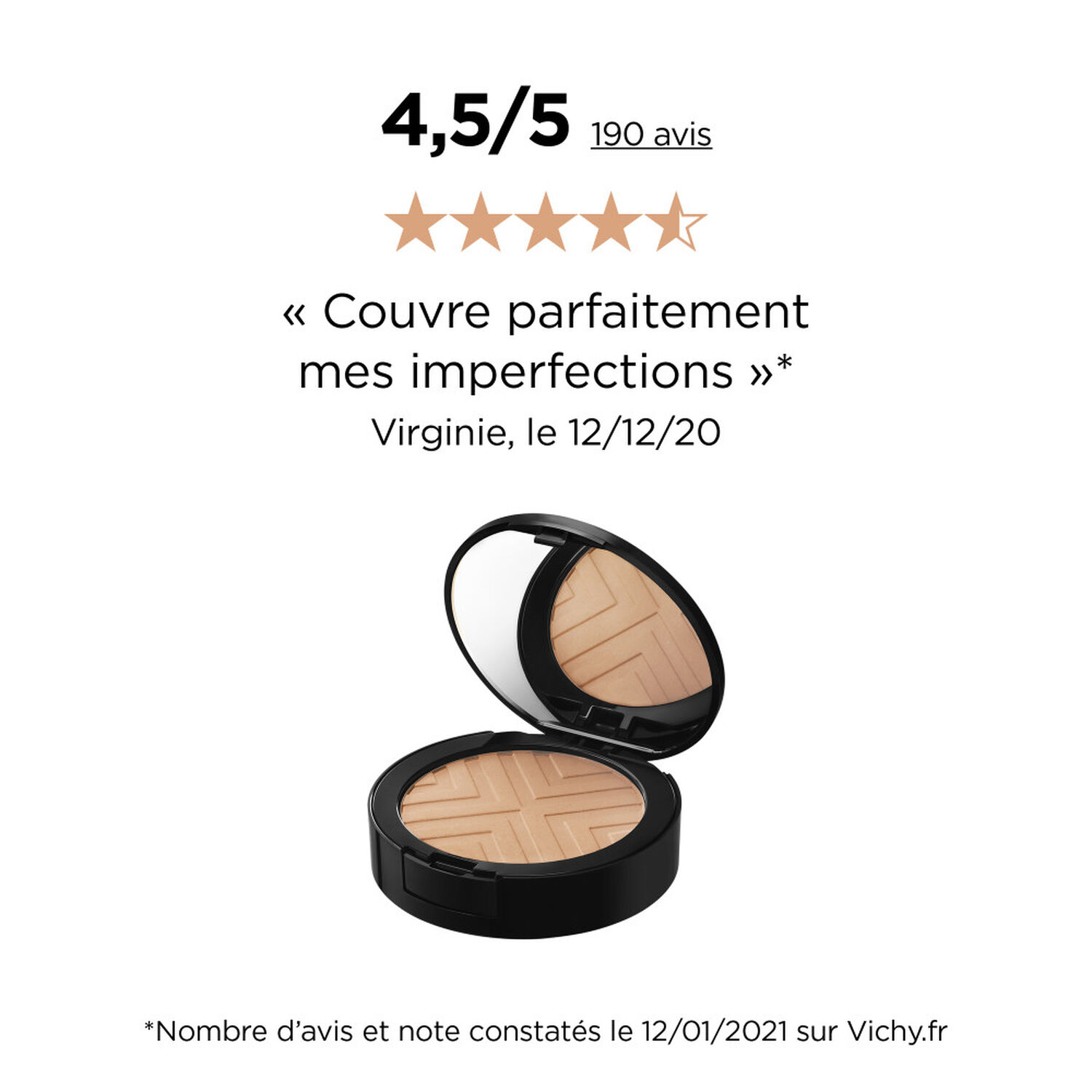 Vichy Dermablend Covermatte SPF25 Fond de Teint Poudre Compacte 9,5 g