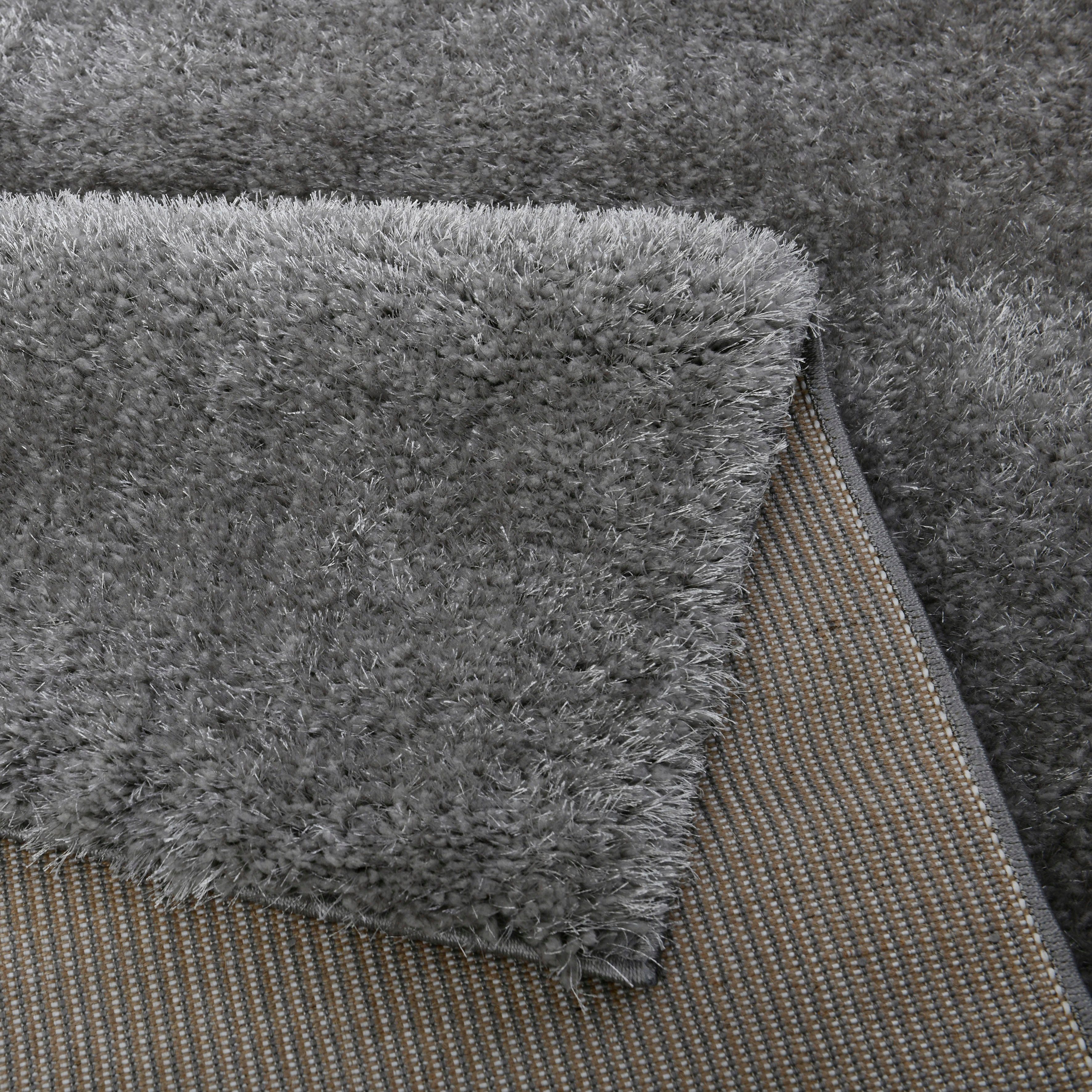 Hochflor-Teppich Amina, my home, rechteckig, Höhe: 43 mm, Shaggy in Uni-Farben, einfarbig, leicht glänzend, besonders weich