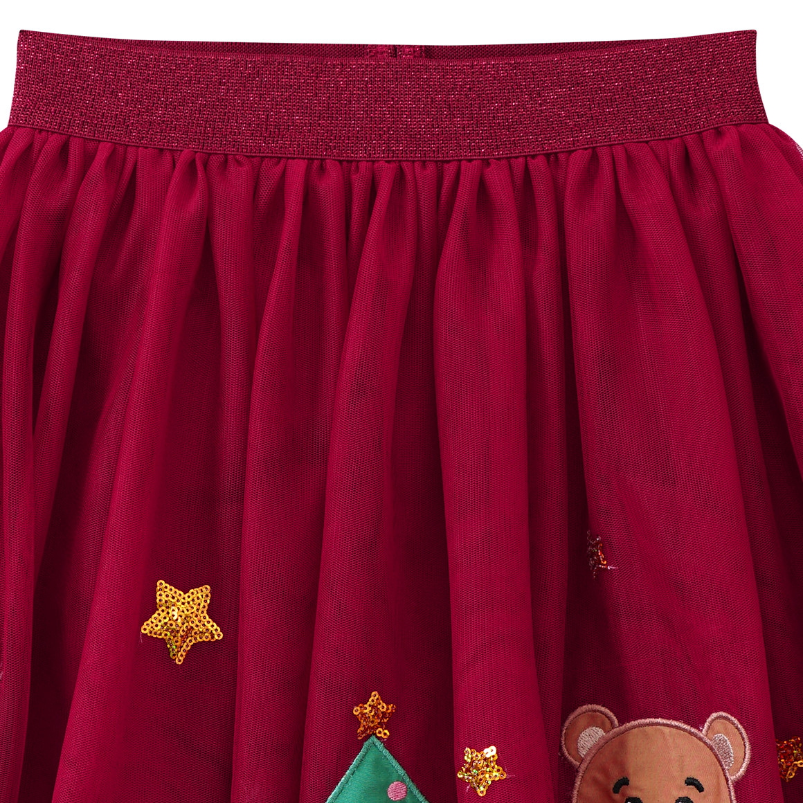 Mädchen Weihnachtsrock mit Motiven rot