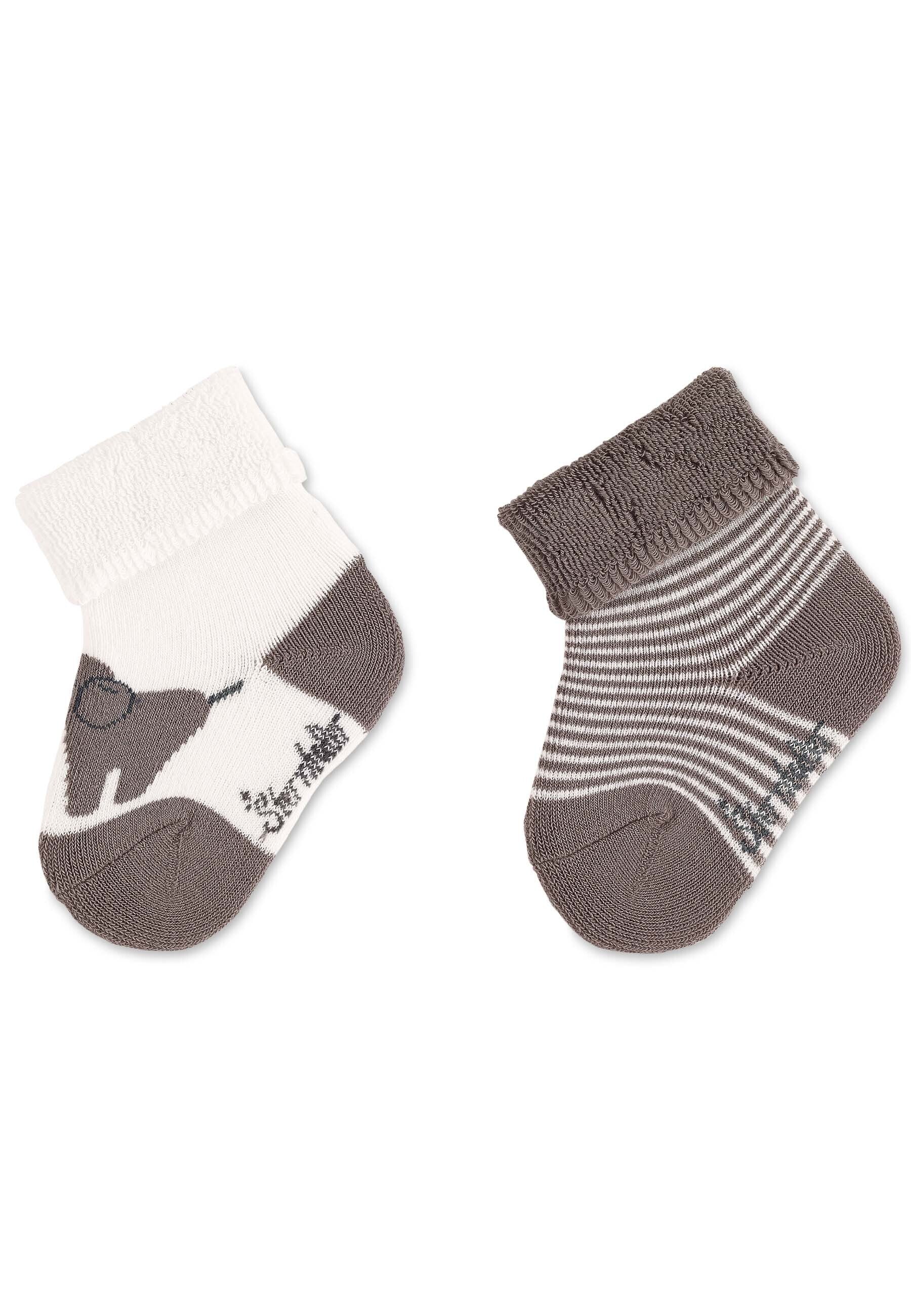 Baby-Socken mit Umschlag 2er-Pack Elefant Eddy