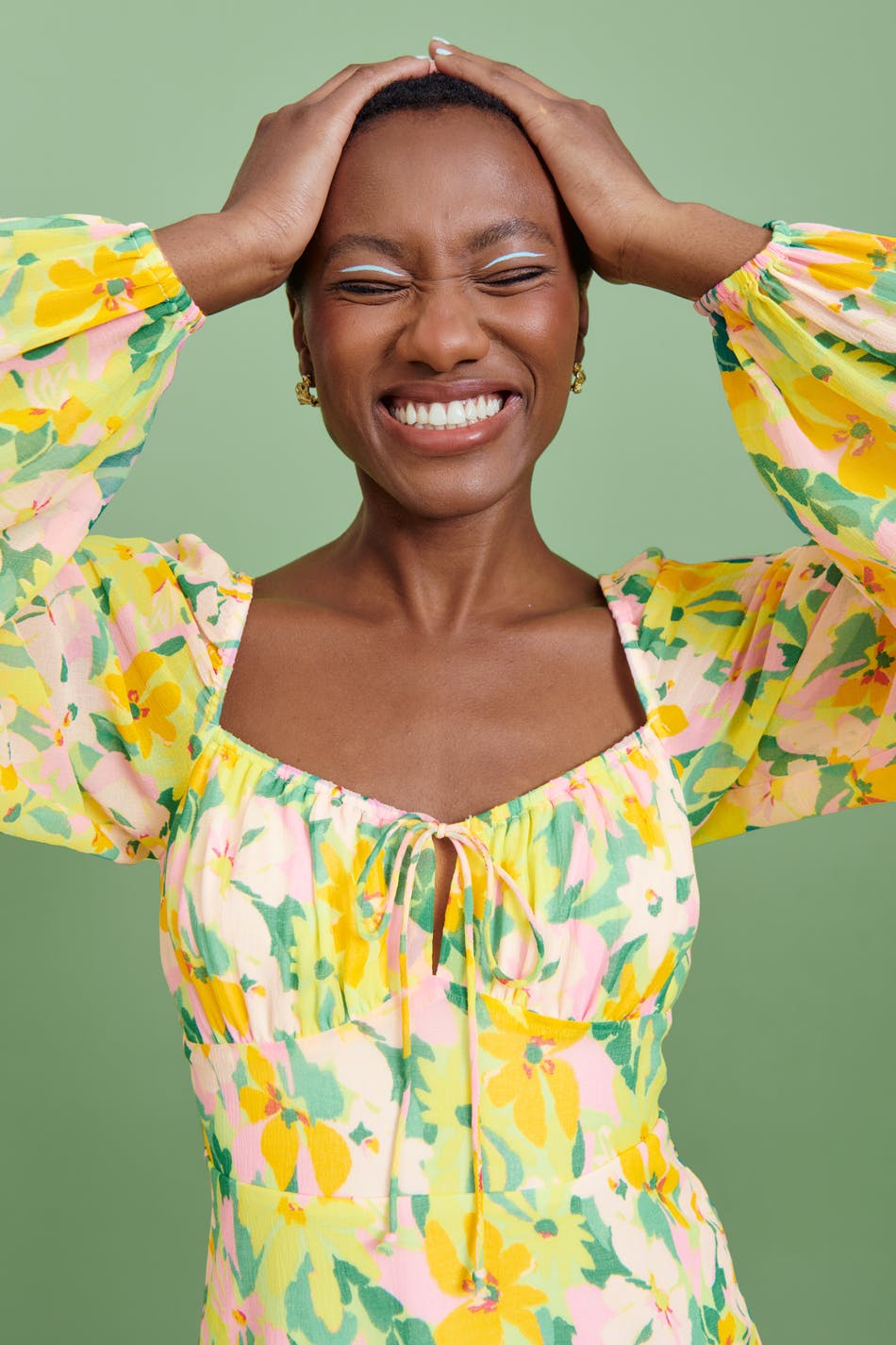 Gathered bust chiffon dress