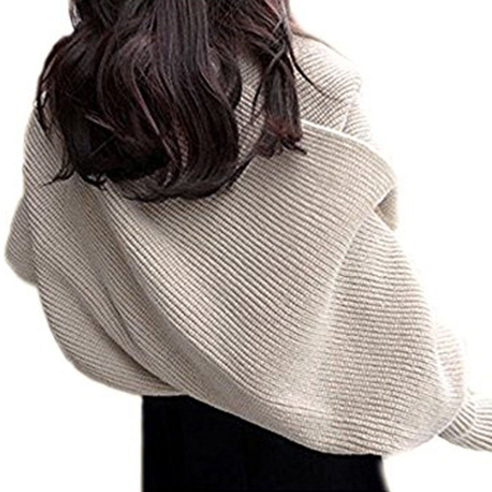 KOMIRO Strickschal Damen Wrap Schal Shawl Mode Herbst Winter Cape mit Ärmeln Für 220cm