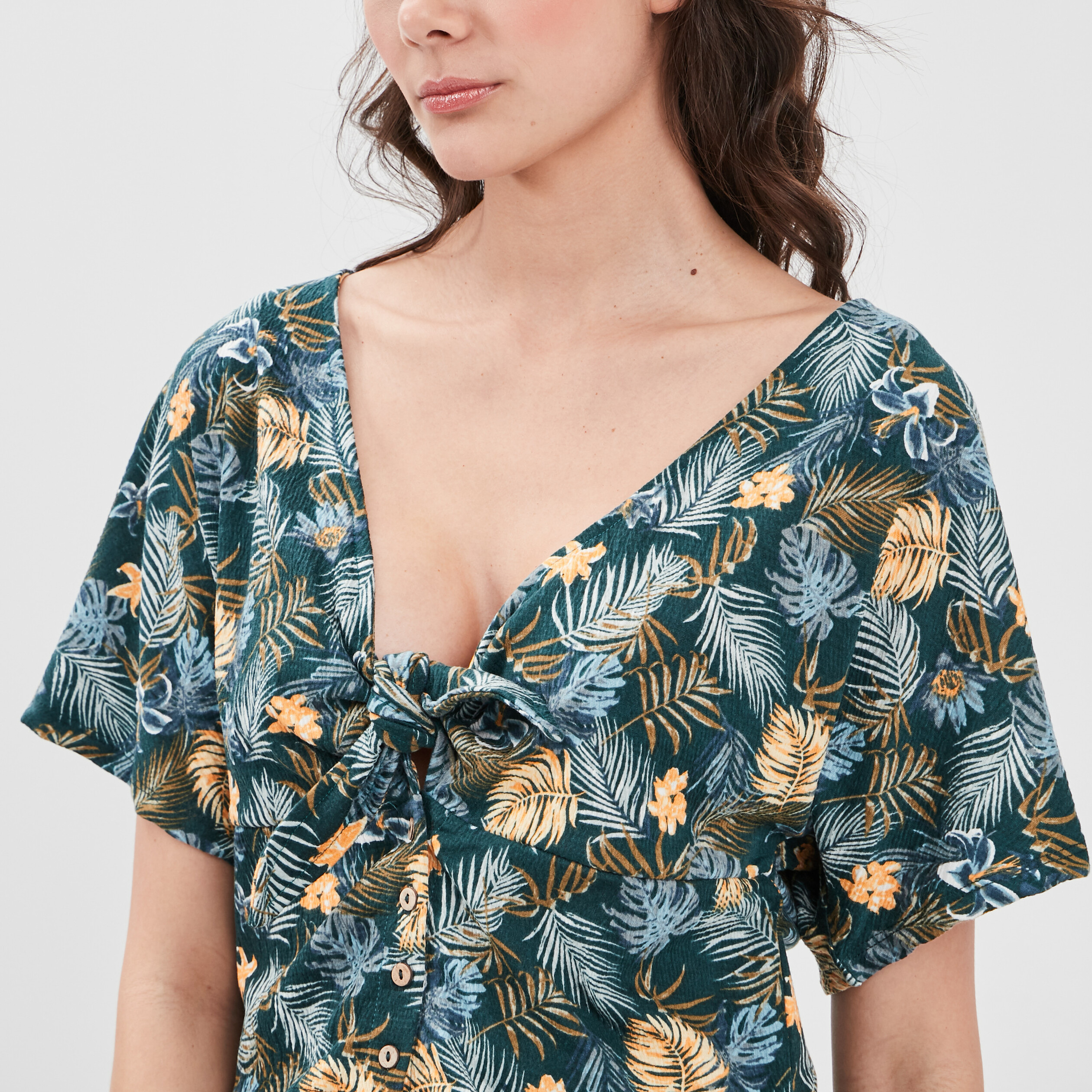 T-shirt manches courtes vert femme | La Halle