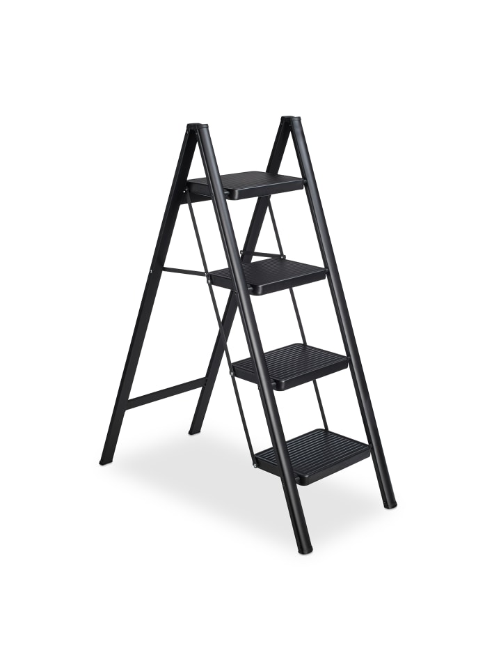 relaxdays Trittleiter in Schwarz - 4 Stufen günstig kaufen onesize