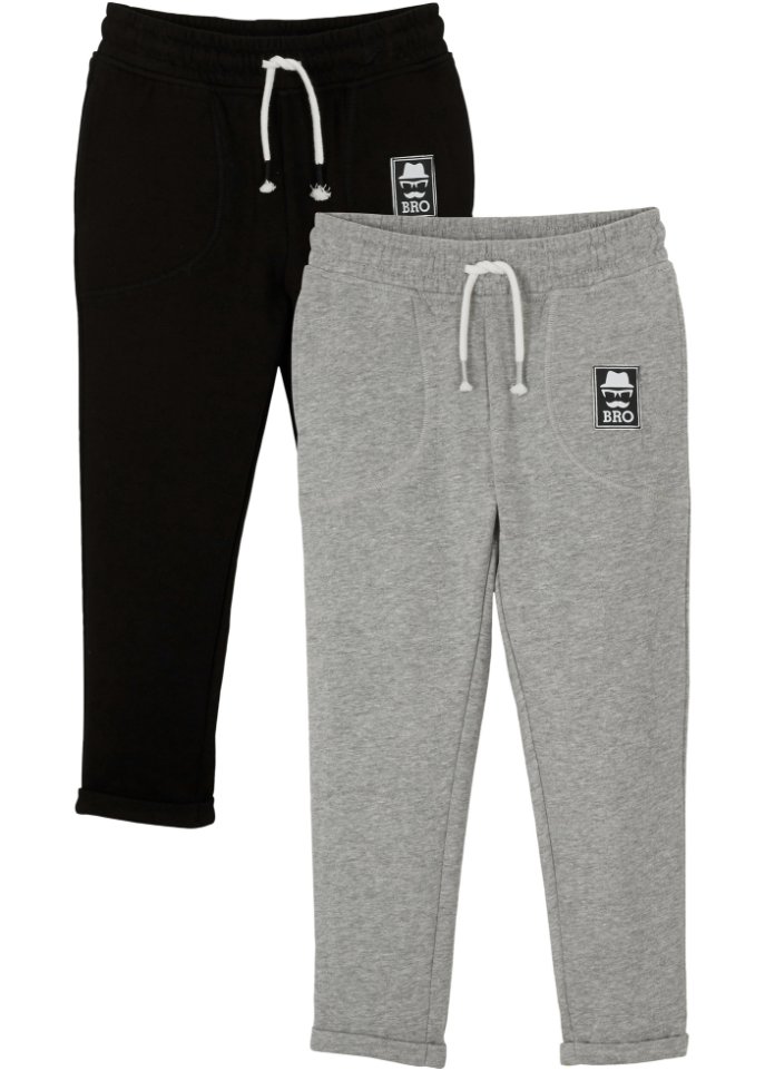 Jungen Jogginghose 'Bro' aus Bio-Baumwolle (2er Pack)