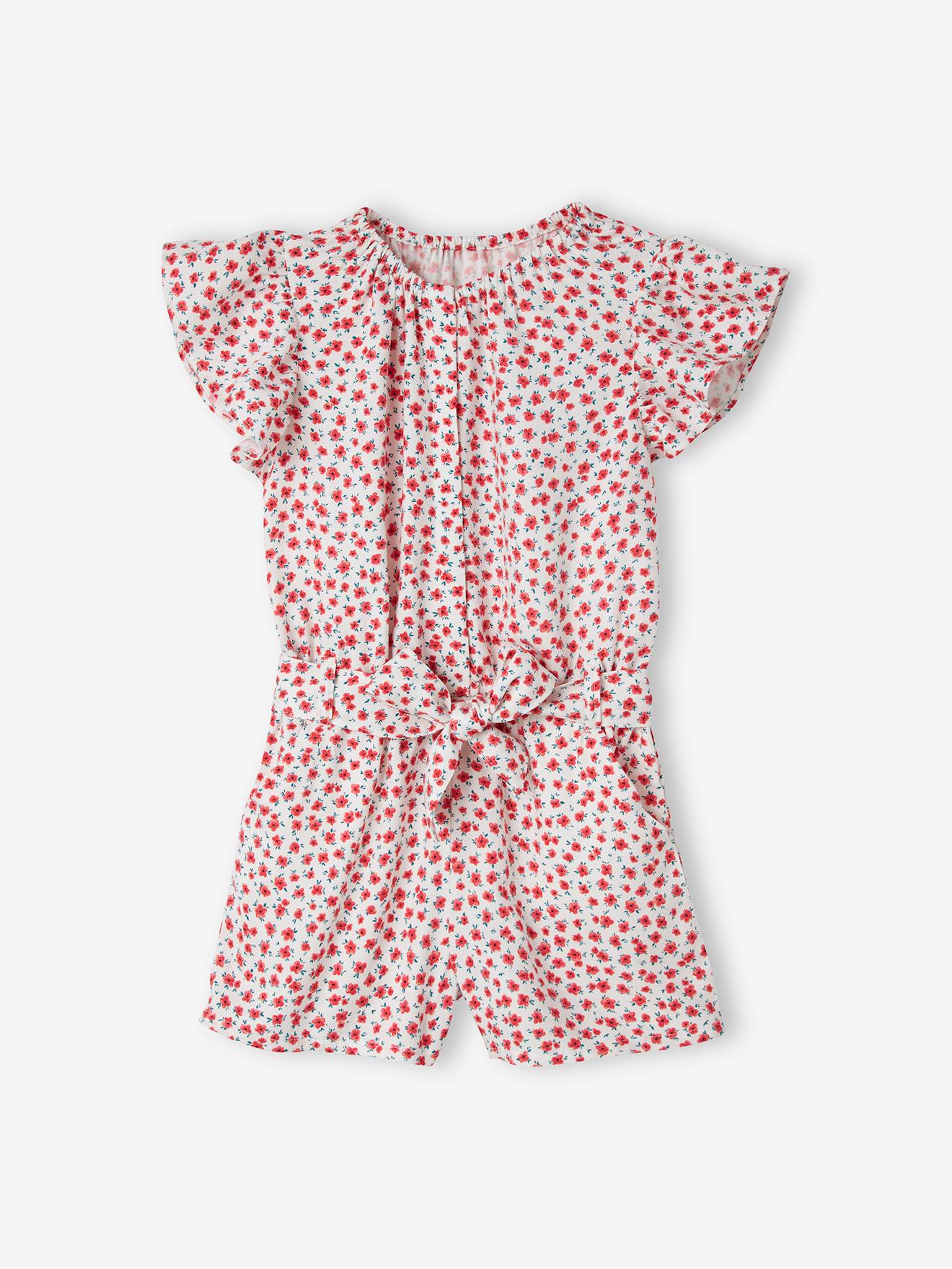 Vertbaudet Kurzer Mädchen Jumpsuit Oeko-Tex - wollweiß