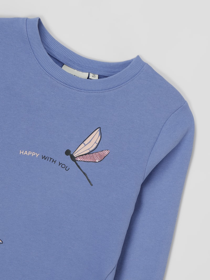 Sweatshirt aus Baumwolle in flieder