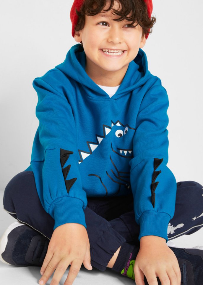 Jungen Kapuzensweatshirt Dino aus Bio-Baumwolle