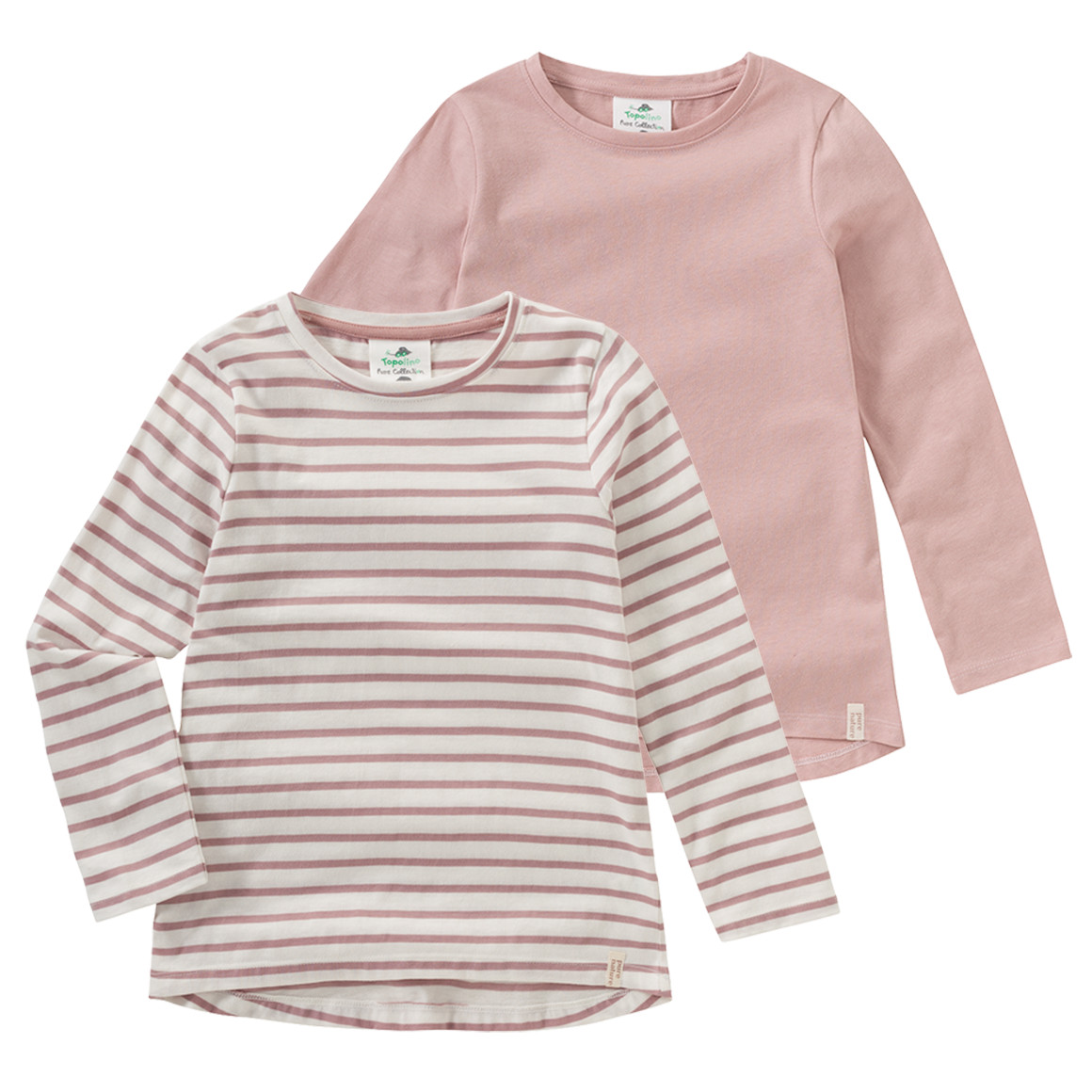2 Mädchen Langarmshirts im Set