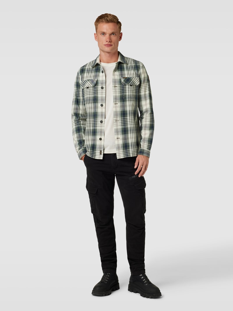 Regular Fit Freizeithemd mit Tartan-Karo in hellgrün
