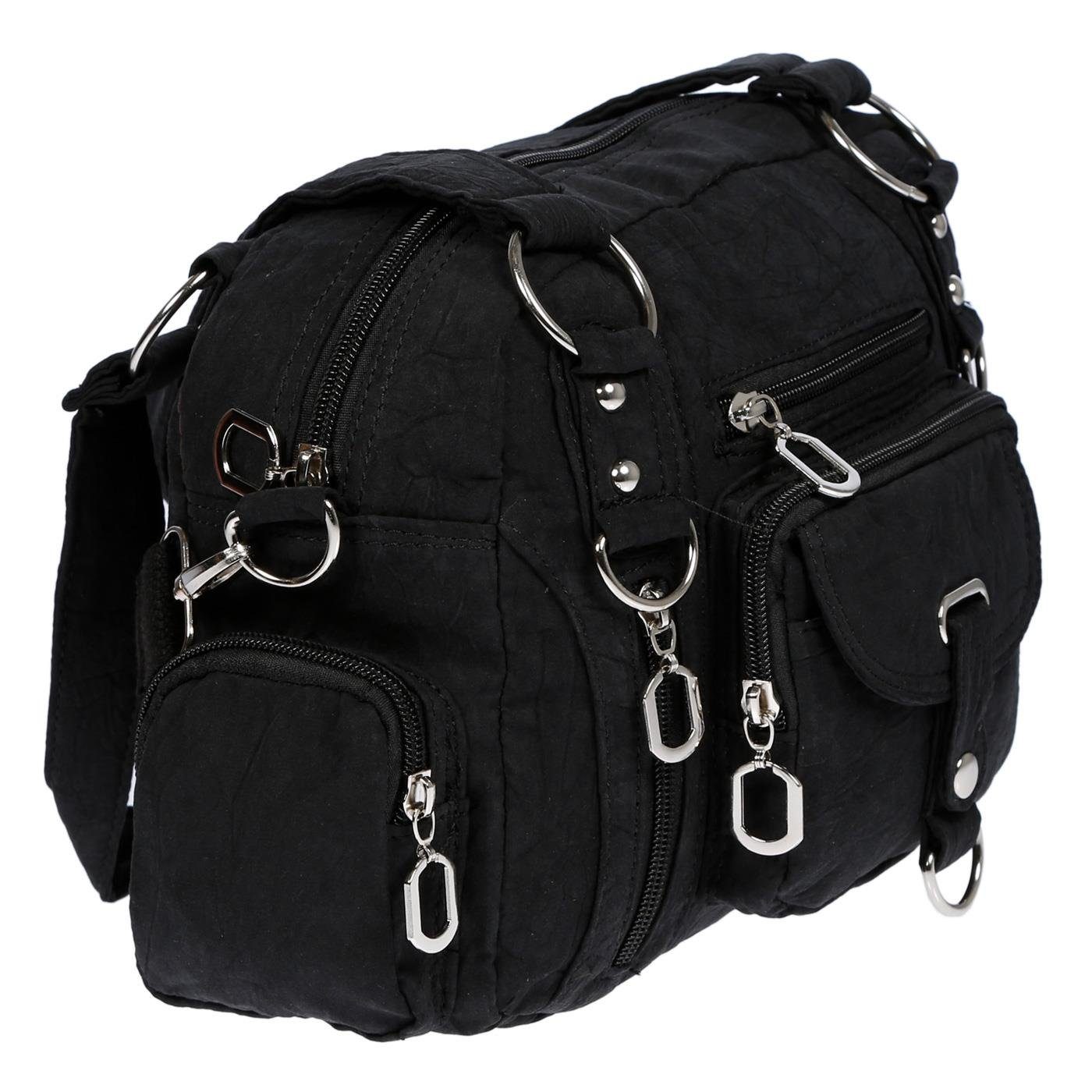 Christian Wippermann Henkeltasche Damenhandtasche Schultertasche Tasche Umhängetasche, Canvas Shopper Crossover Bag