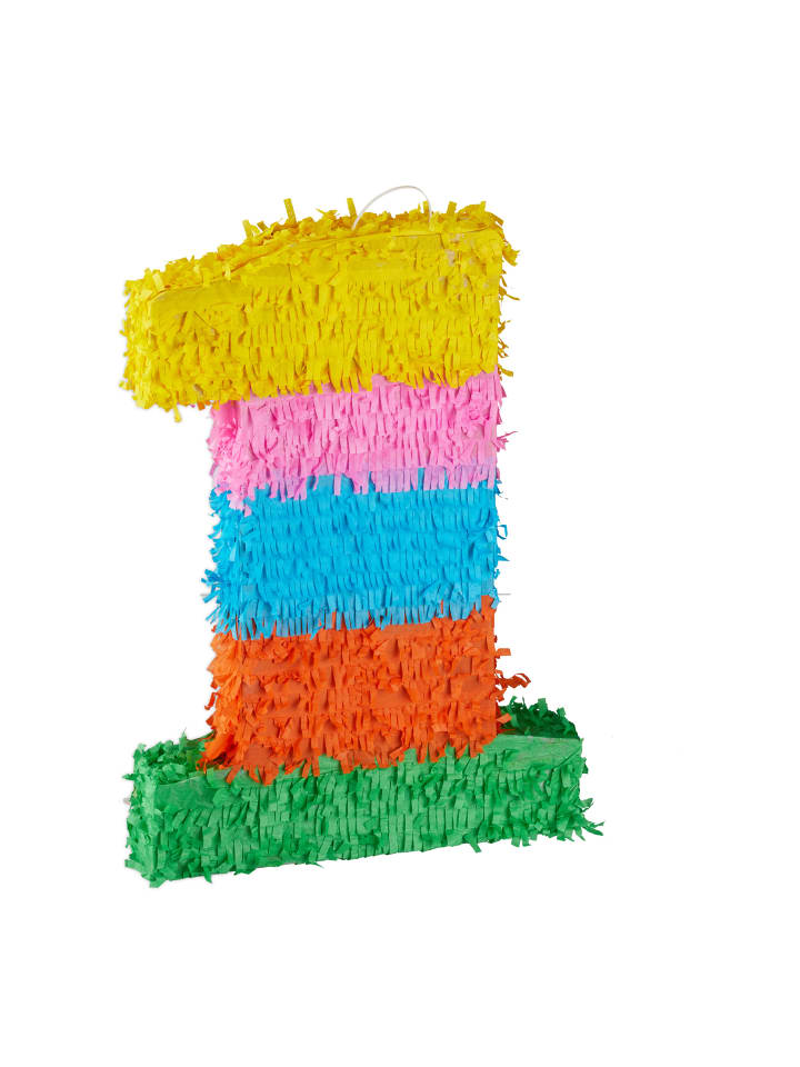 relaxdays Pinata Zahl 1 in Bunt günstig kaufen onesize