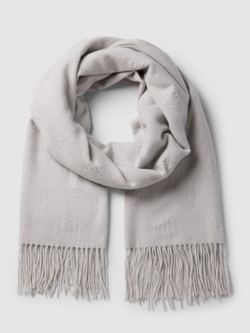 Schal mit Allover-Label-Details Modell 'JAMES' in taupe