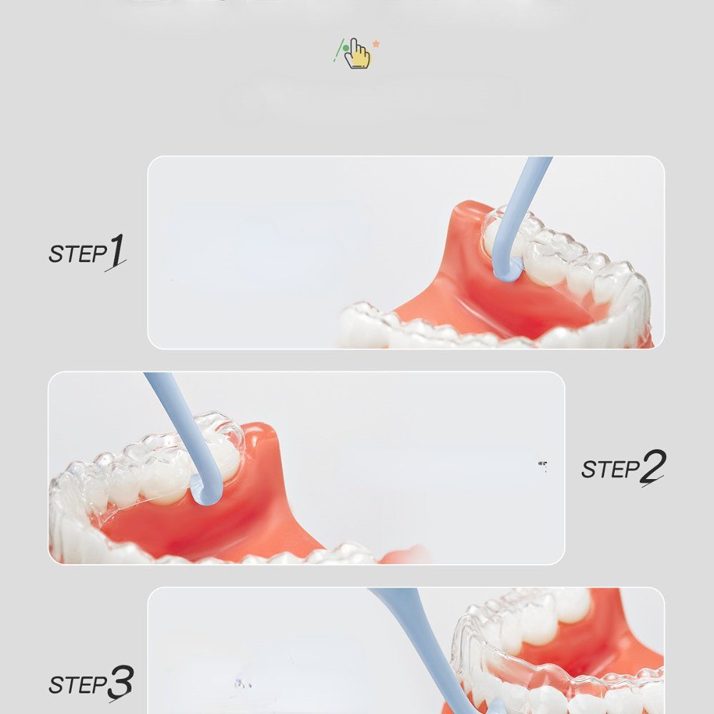 Yunnker Zahnseide-Stick 4-teiliges Aligner-Entferner-Werkzeug, (4-St), Aligner Chewies Removal Tool Kits Unsichtbare Zahnentfernung