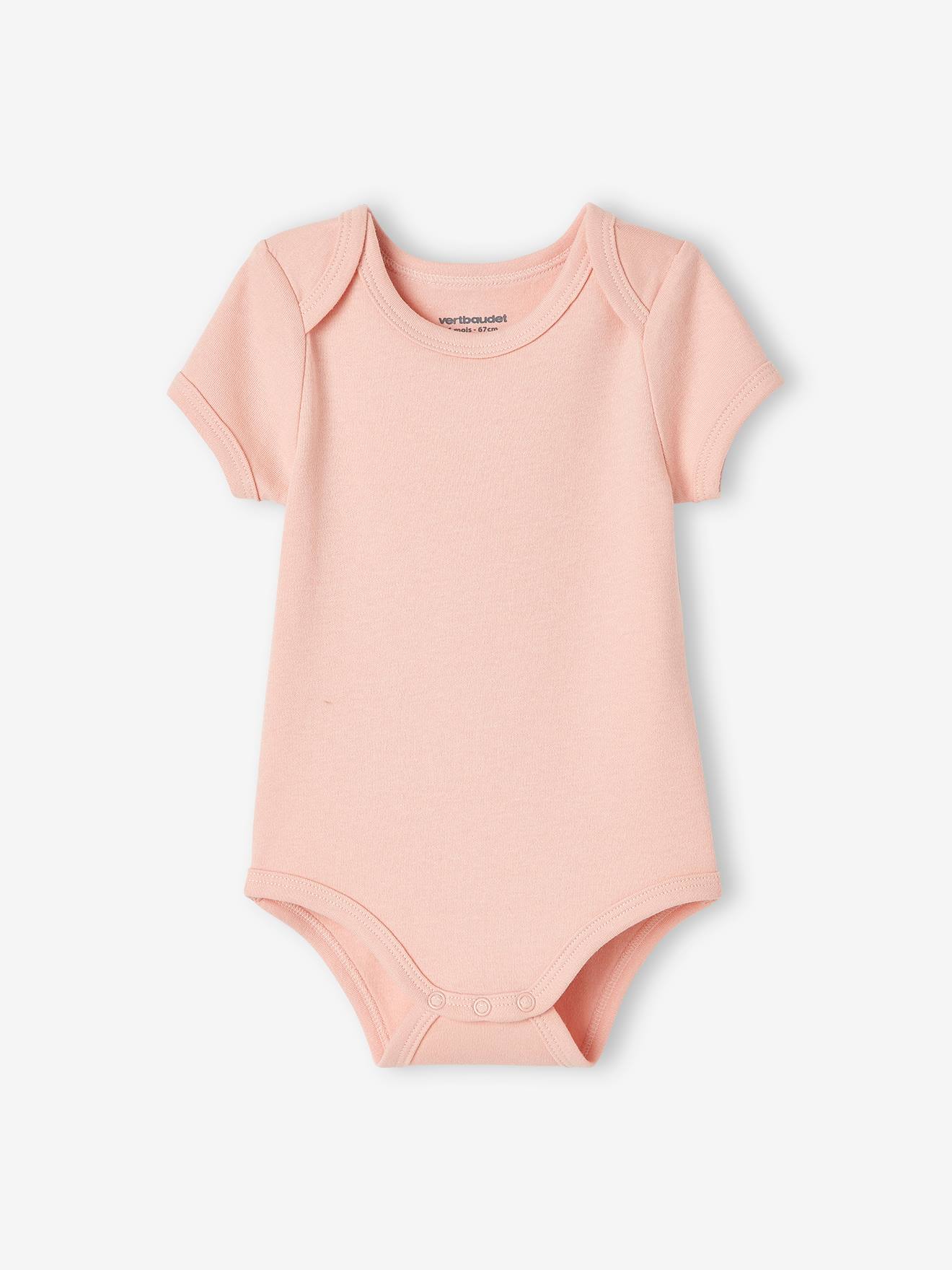 Lot de 7 bodies manches courtes ouverture US bébé BASICS lot bleu