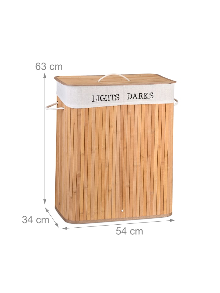 relaxdays Wäschekorb in Natur - (B)54 x (H)63 x (T)34 cm günstig kaufen onesize