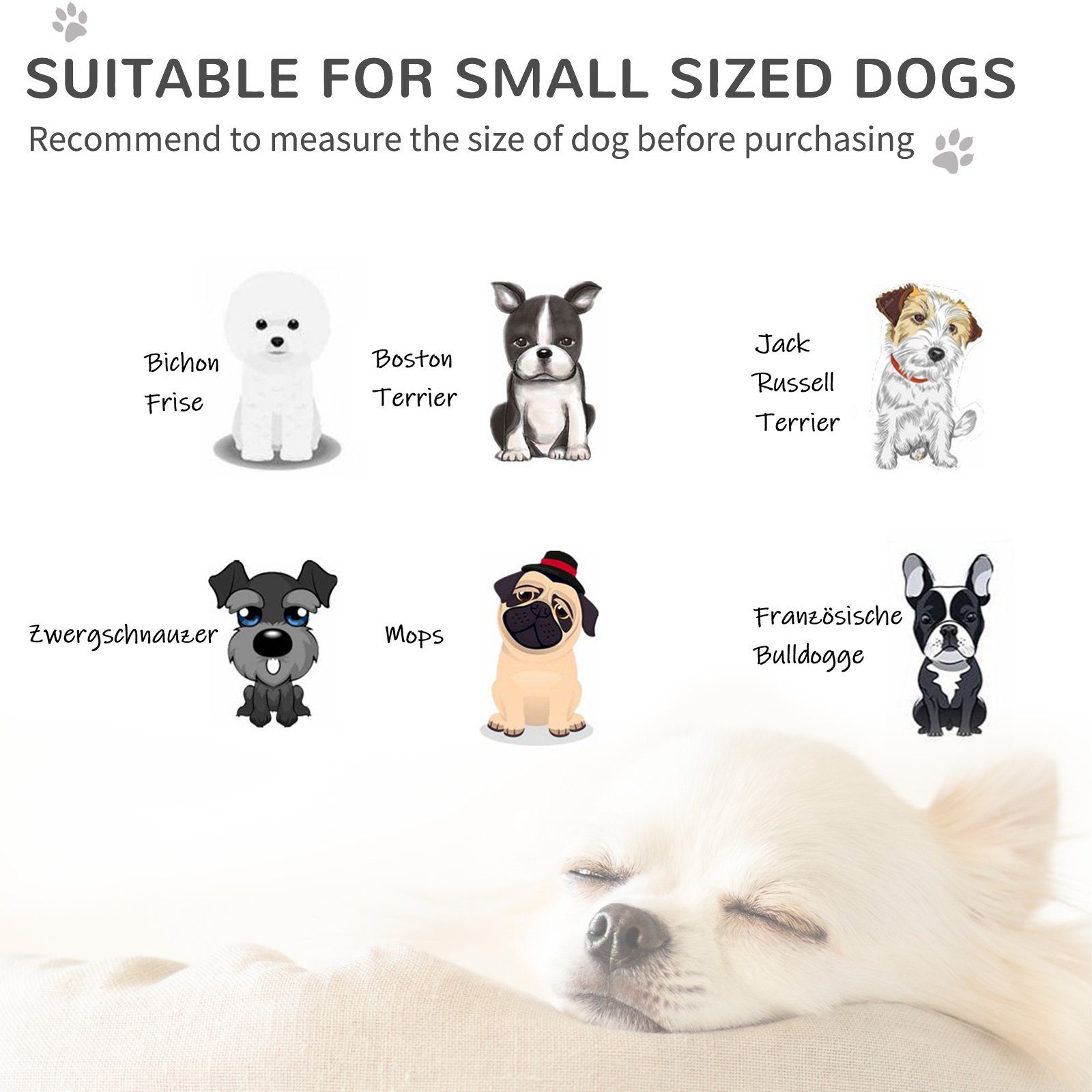 PawHut Tierbett Hundesofa mit Holzbeinen Hundebett für kleine Hunde bis zu 8 kg, Grau, samtartiges Polyester, 64B x 45T x 36H cm