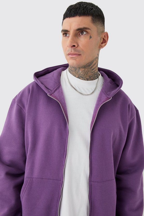 Tall kastiger Oversize Hoodie mit Reißverschluss