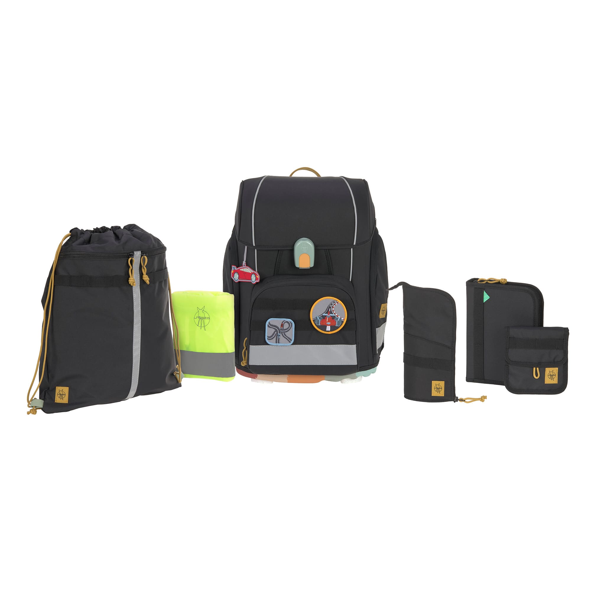 Schulranzen Set 7-teilig, Boxy Unique Black