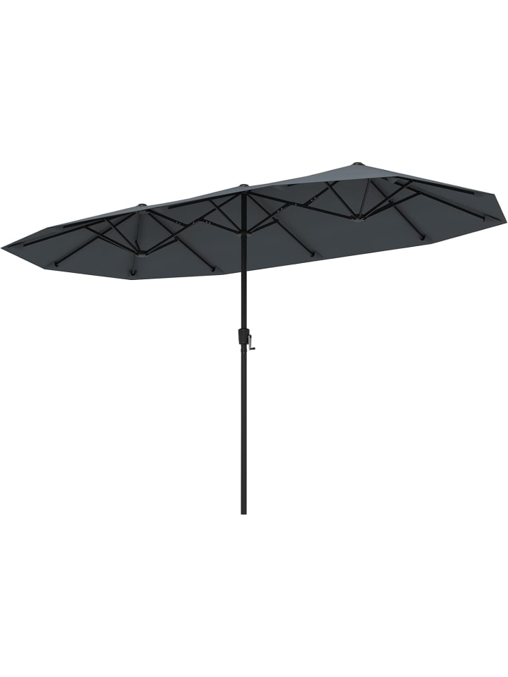 COSTWAY Doppelsonnenschirm 380x200cm XXL in Anthrazit günstig kaufen onesize