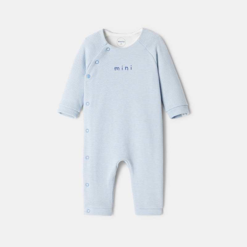 Combinaison en coton bio bleu naissance Absorba