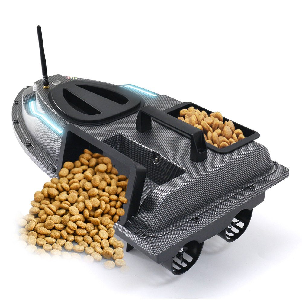 Tidyard RC-Boot GPS,Fischköderboot,500 m,LED-Licht zum Angeln,2 Köderbehälter,1,5 kg, Automatische Kreuzfahrt,Rückkehr,Routenkorrektur