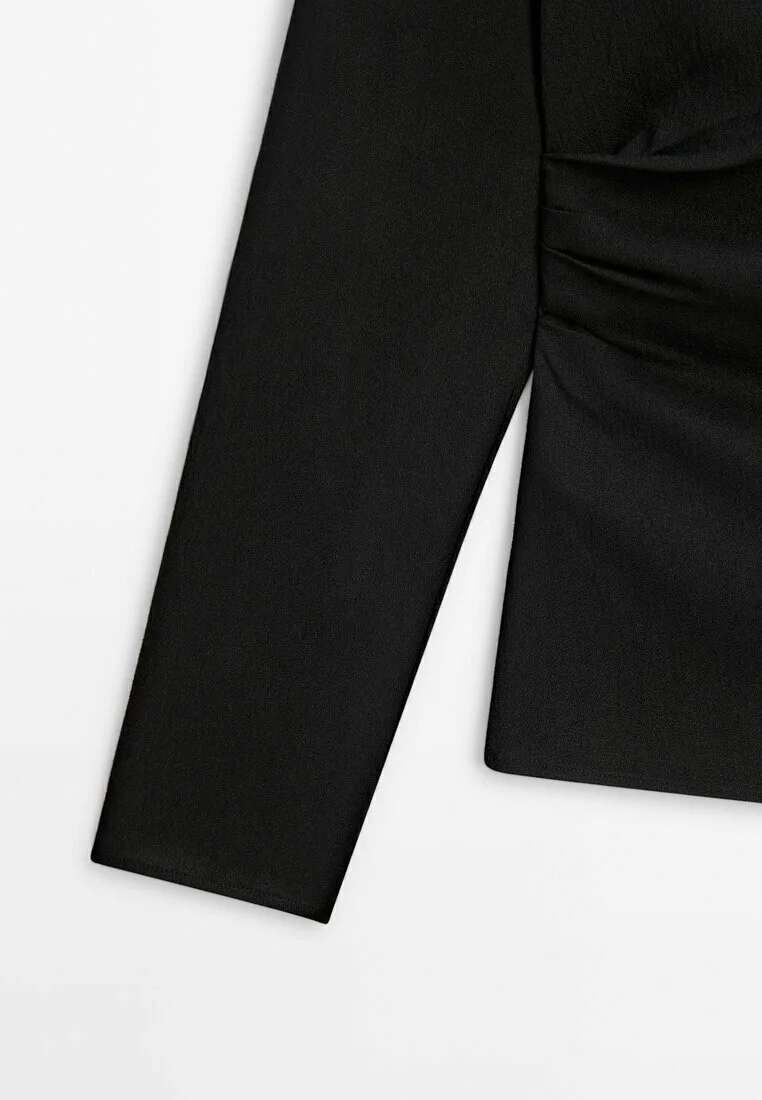 Blusa Massimo Dutti MANGA LARGA CON DETALLE DRAPEADO
