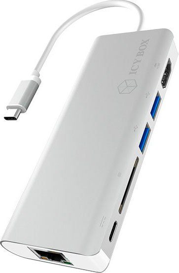 ICY BOX Laptop-Dockingstation ICY BOX Dockingstation USB-C zu USB 3.0, HDMI, SD und RJ45