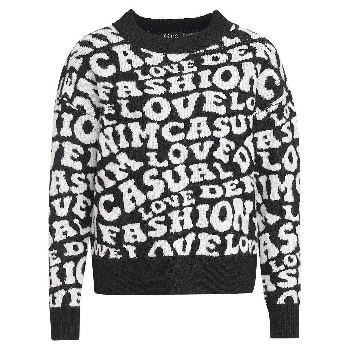 Damen Strickpullover mit Schriftzügen