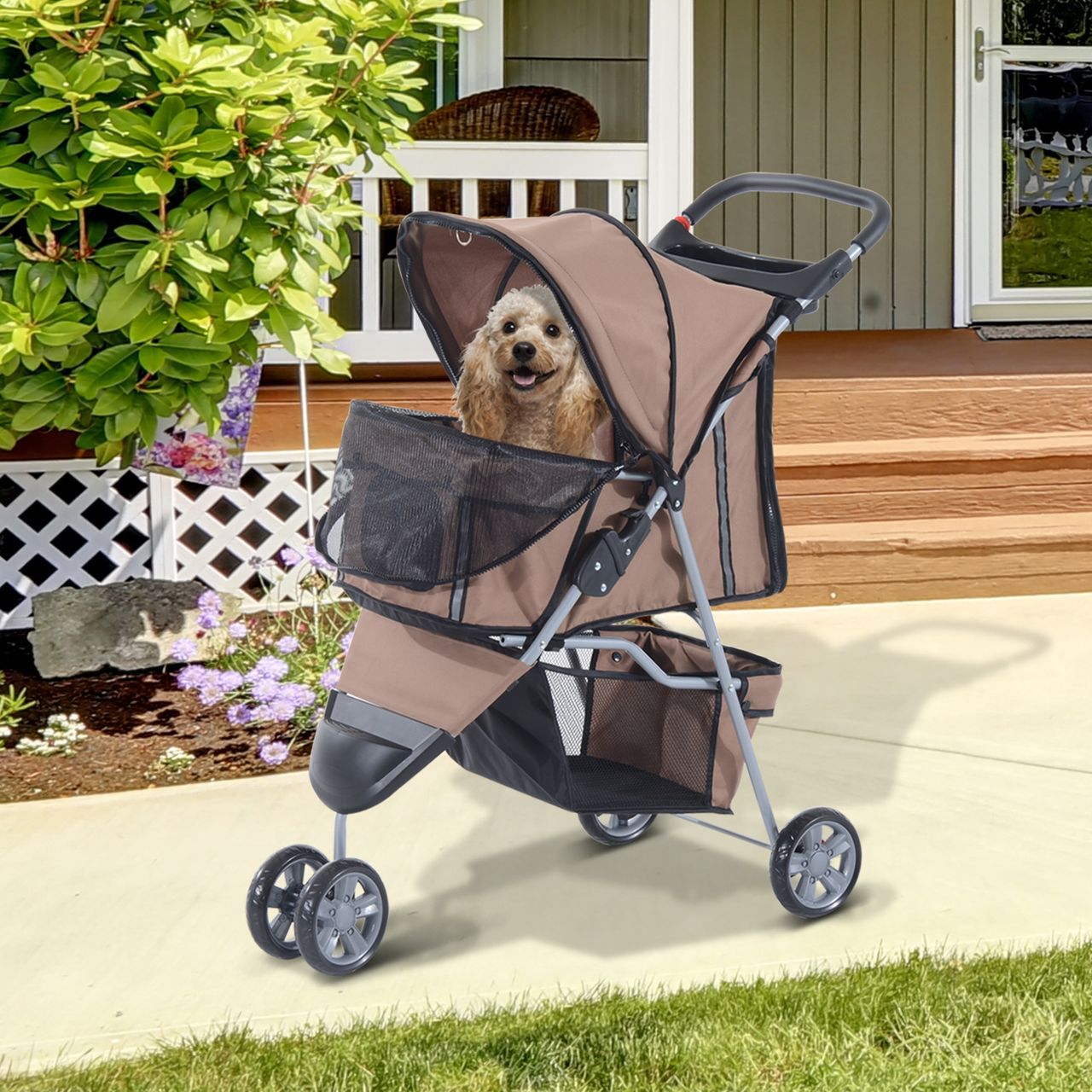 PawHut Hundewagen Hundebuggy Katzenwagen Tierbuggy Pet Stroller Hunde 4 Farben