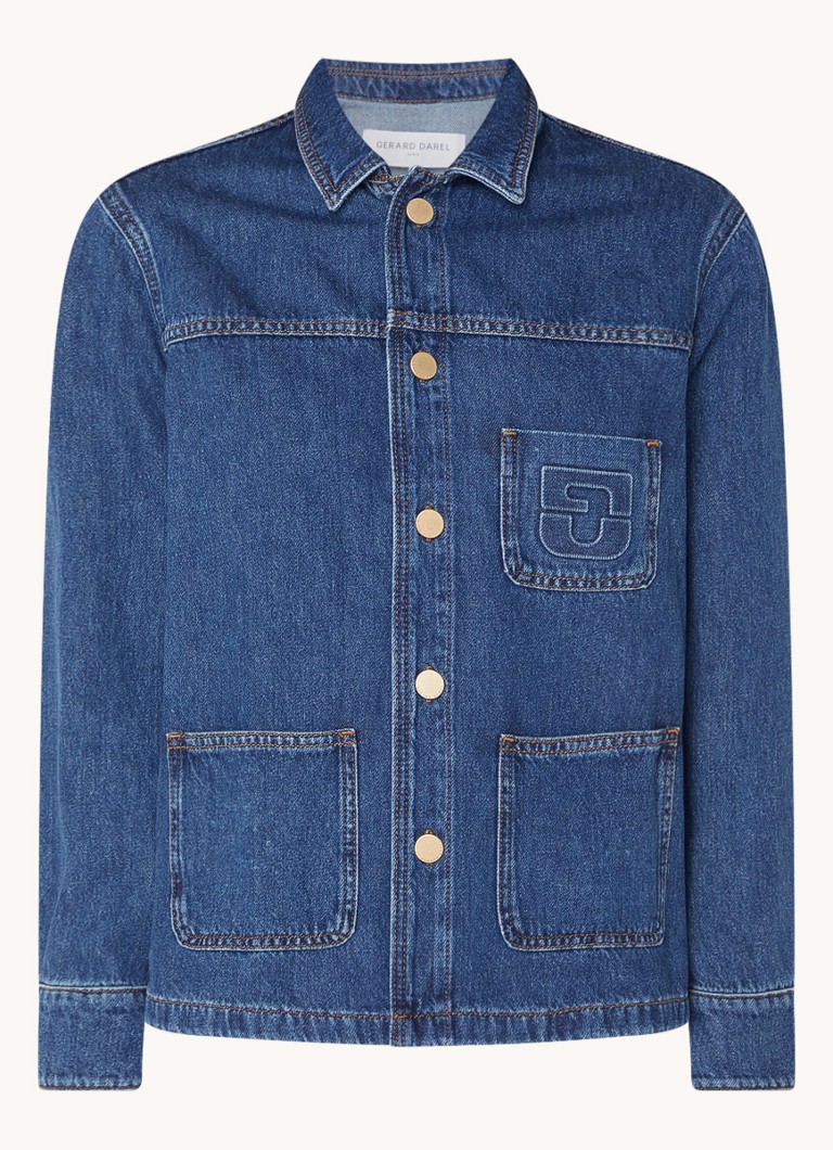 Gerard Darel Bridget denim jacket with logo embroidery and chest pocket