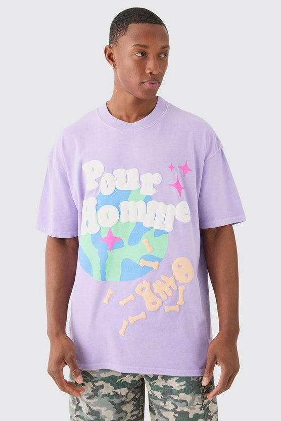 Oversize T-Shirt mit Space-Waschung