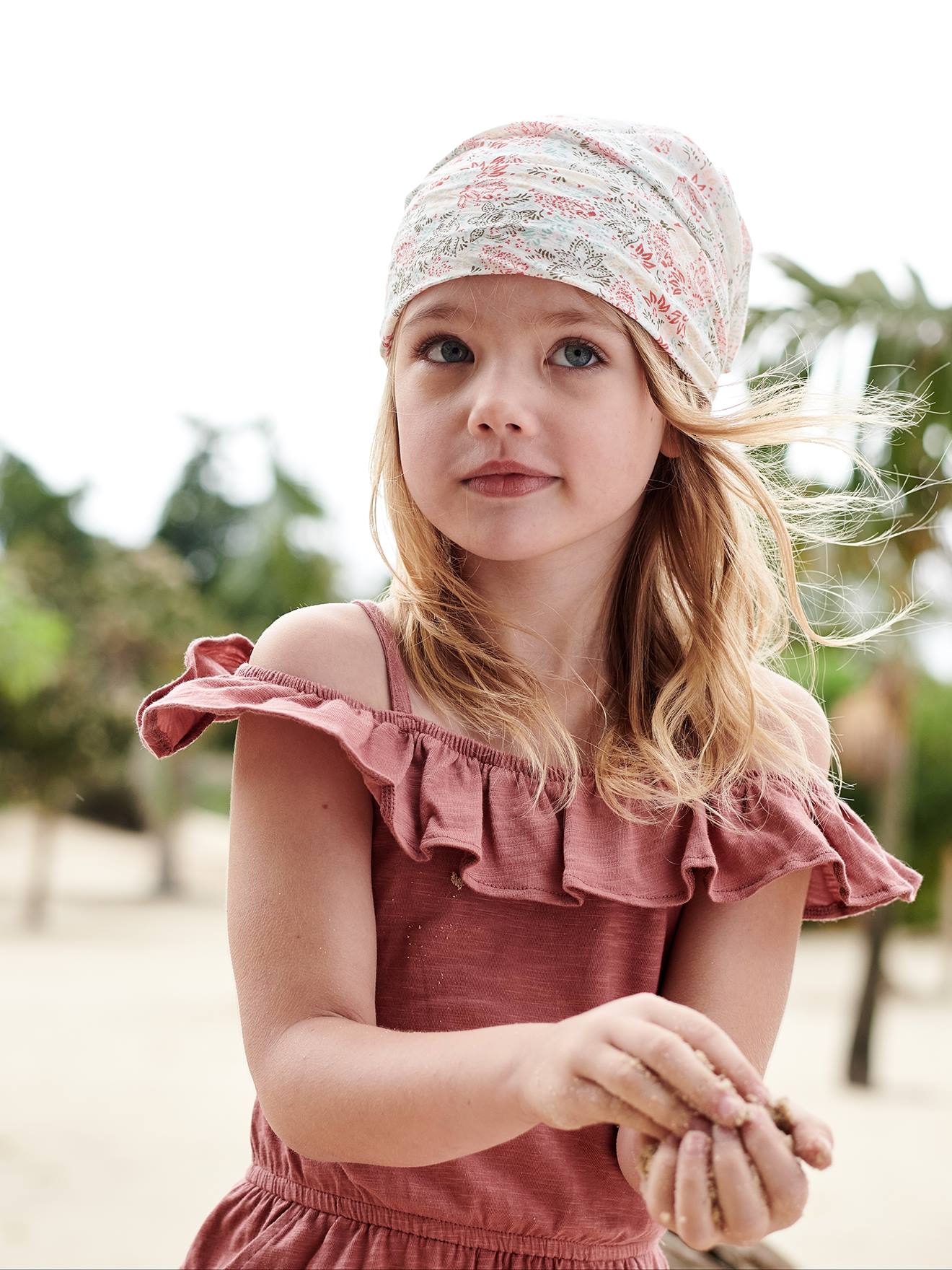 Combishort à volants fille vieux rose
