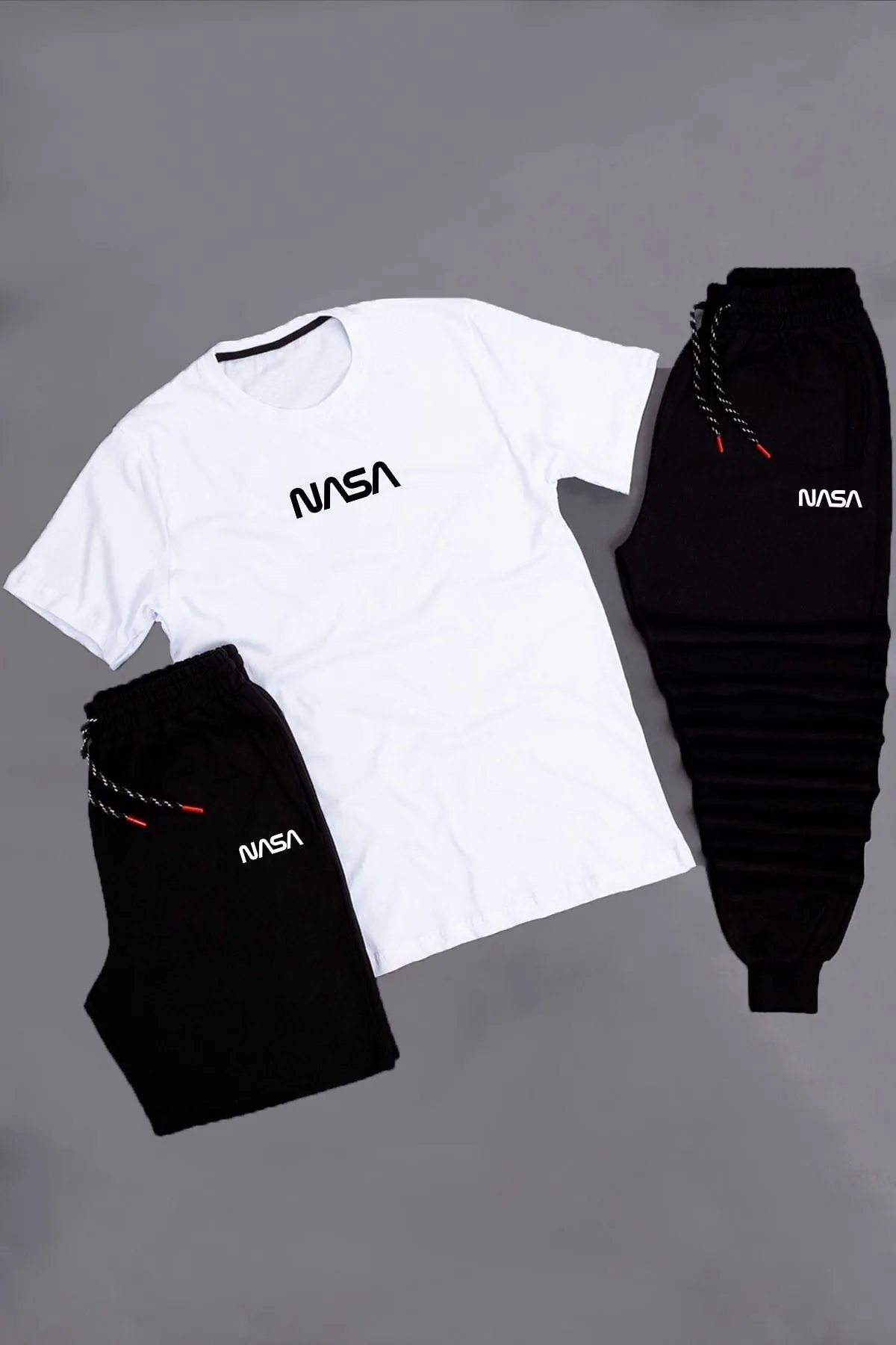 trendypassion  3-teilige Unisex-Trainingsanzug-Set-Kombination mit Nasa-Aufdruck
