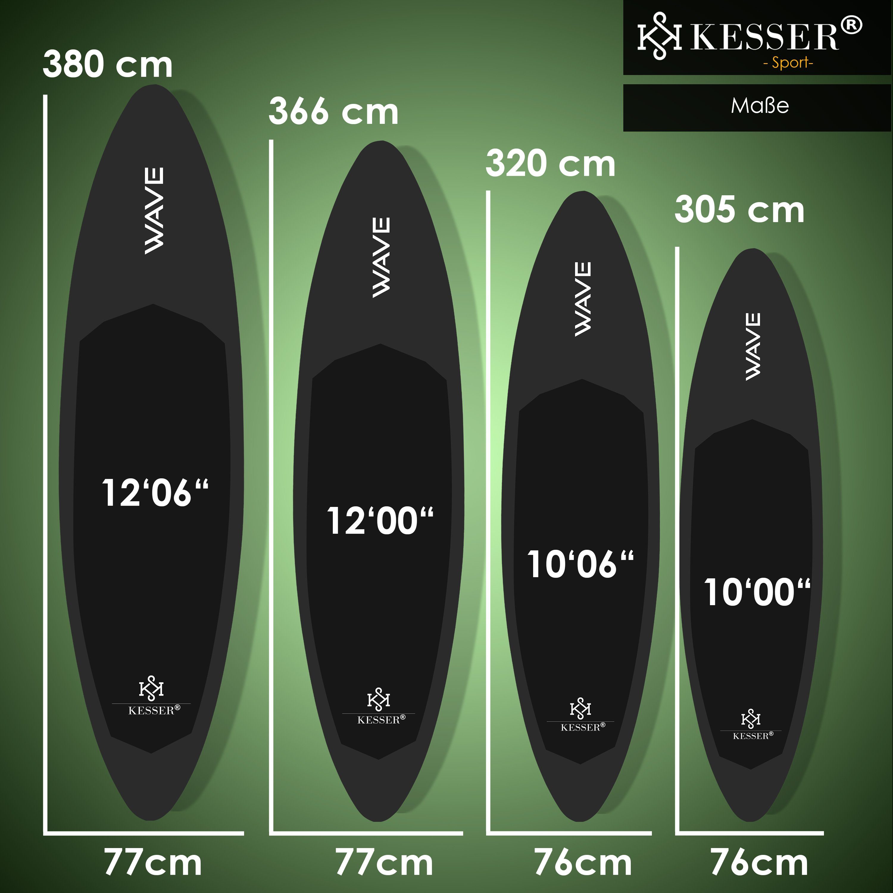 KESSER SUP-Board, SUP Board Aufblasbar Set mit Sichtfenster Stand Up Paddle